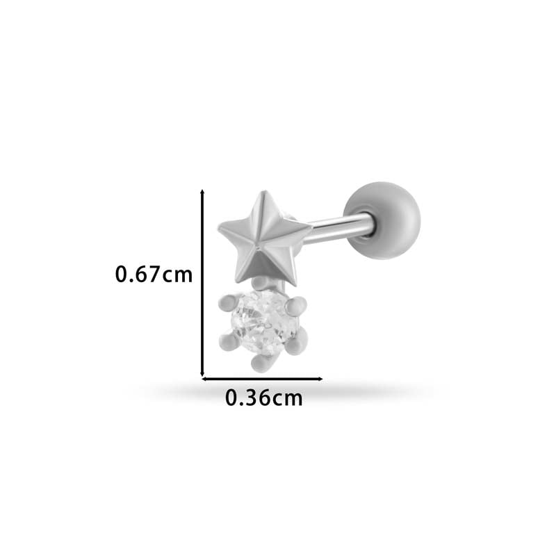 1 Stück Kupfer Zirkon Piercings Ohrring Bild2