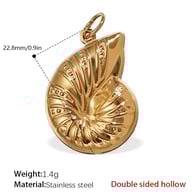 PJ237G Double-sided hollow gold pendant Picture3
