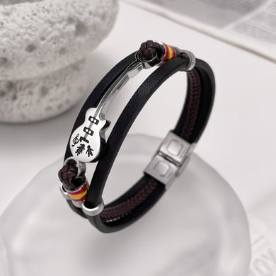 Guitar Pandant Leather Men's Bracelets h5 Picture2