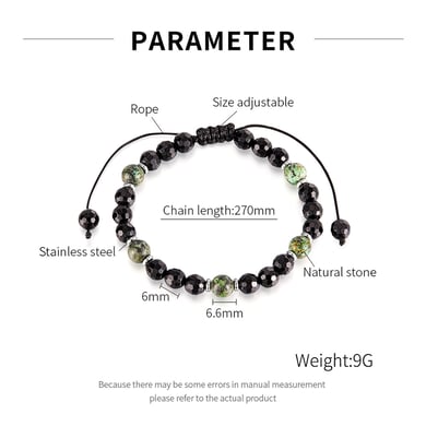 Punk Nature Stone Beads Stainless Steel Men's Bracelets h5 Picture4