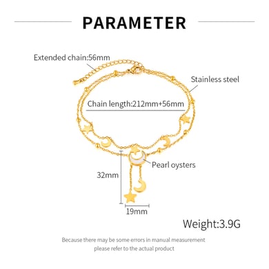 1 bracelet de cheville pour femme en acier inoxydable couleur or, motif étoile de vacances h5 Image8