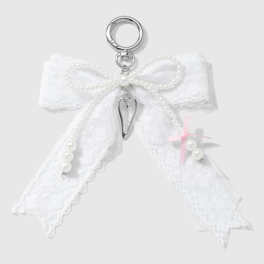 Taschenanhänger mit Perlen und Schleife Bild7