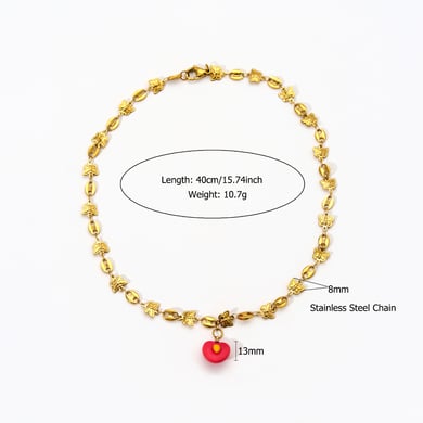 1 Piece Fruit Summer Stainless Steel Natural Stone Women's Pendant Necklaces h5 