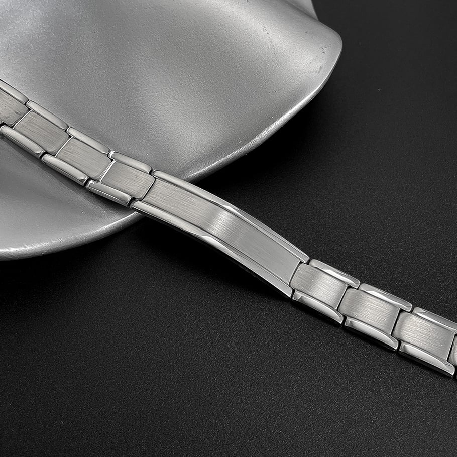 1 Piece Minimalist Series Punk Rectangular Stainless Steel Men's Bracelets Picture8