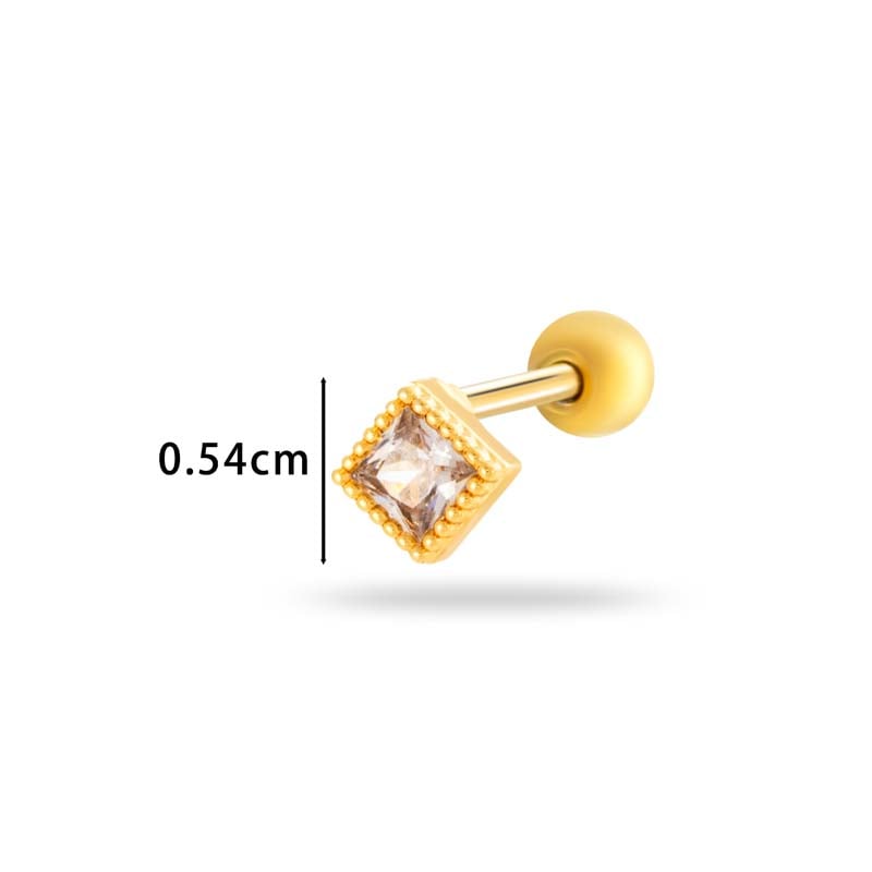 Blume Kupfer Zirkon Piercings Ohrringe Bild2