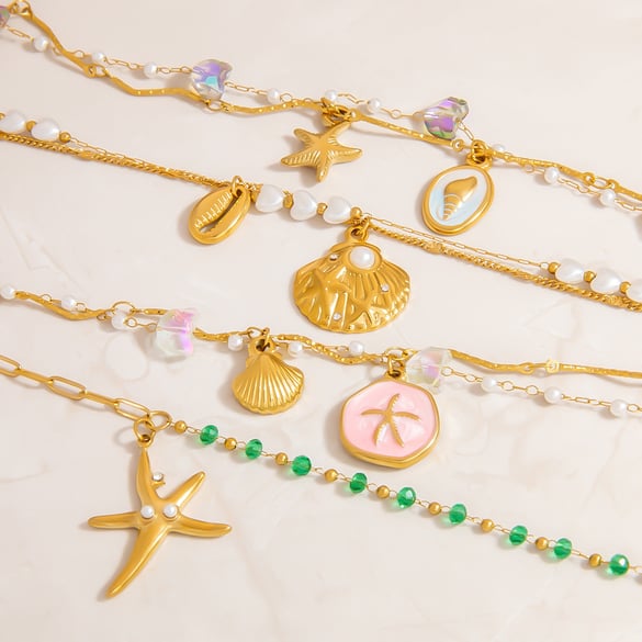 Braccialetti con ciondoli color oro in acciaio inossidabile Oceanic