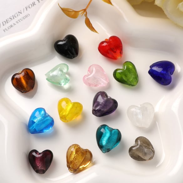 1 Piece Elegant Heart Glass DIY Jewelry Beads