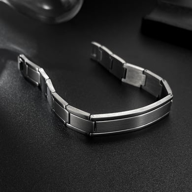 1 Piece Minimalist Series Punk Rectangular Stainless Steel Men's Bracelets h5 Picture4