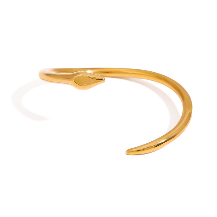 1 Piece Luxury Style Snake Shape Stainless Steel Gold Color Women's Bangles Picture6