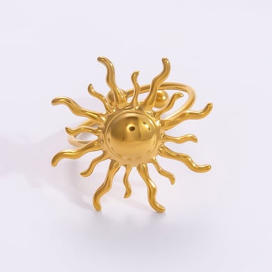 1 Stück Simple Series Retro Herz Edelstahl Gold Farbe Damen verstellbare Ringe h5 Bild6