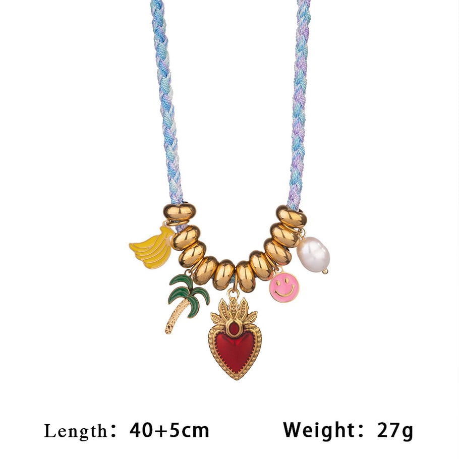 Tropical Fruits Vacation Stainless Steel Gold Color Women's Pendant Necklaces Picture2