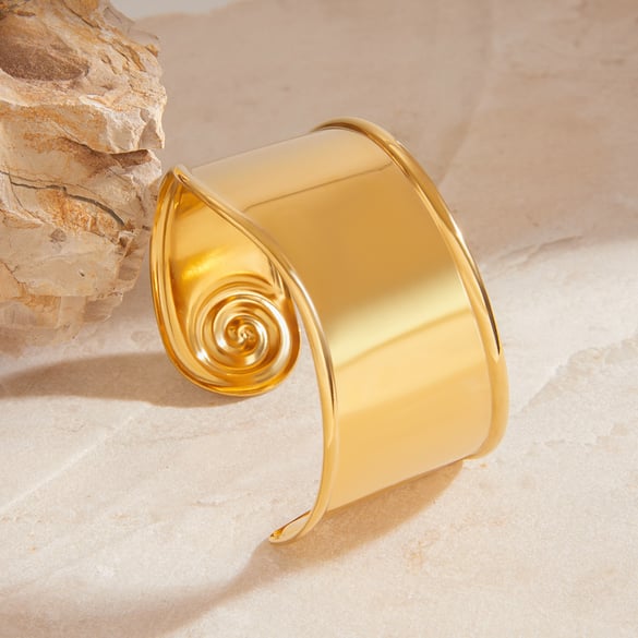 1 stuk eenvoudige serie in effen kleur roestvrij staal goudkleurige damesarmbanden