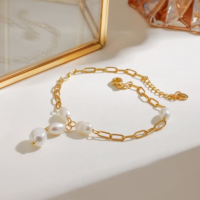 1 Piece Ins Style Stainless Steel Gold Color Women's Anklets h5 Picture3