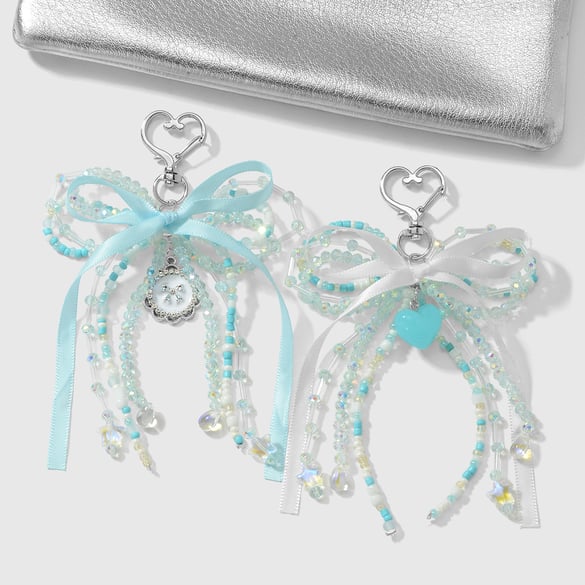 Ciondoli per borsa con fiocco di perline dolci