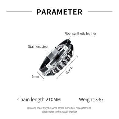 1 Piece Designable Multilayer Stainless Steel Men's Bracelets h5 Picture6