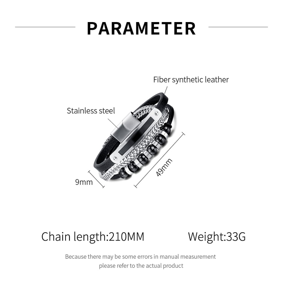 1 Piece Designable Multilayer Stainless Steel Men's Bracelets Picture6