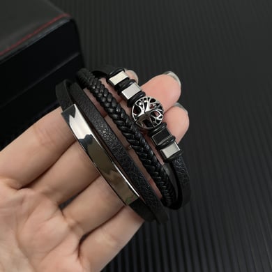 1 Piece Tree Of Life Stainless Steel Men's Bracelets h5 Picture5