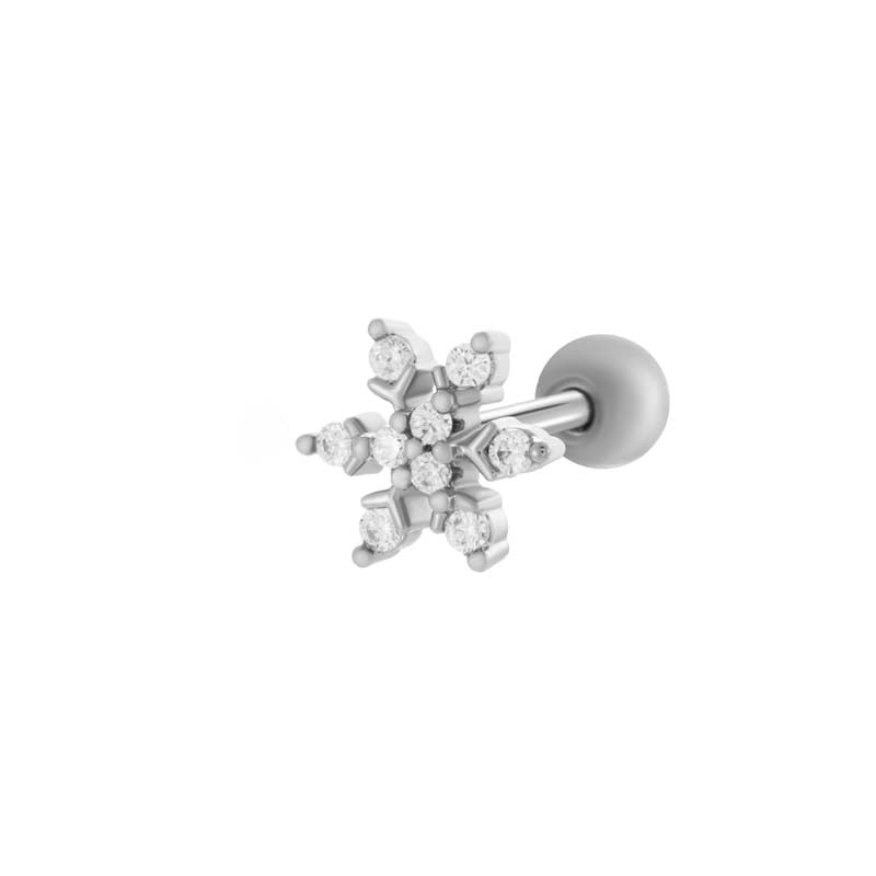 Blume Kupfer Zirkon Piercings Ohrringe 