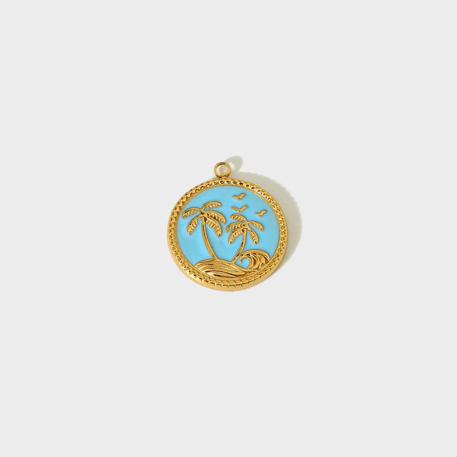 Pendentif tortue de vacances en acier inoxydable pour femme, série simple, 1 pièce Image2