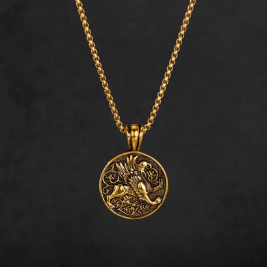 1 Piece Sophisticated Griffin Stainless Steel Men's Pendant Necklaces h5 Picture3
