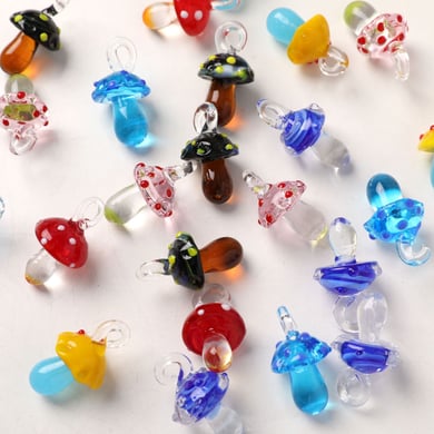 1 Piece Colorful Mushroom Glass DIY Women's Pendants h5 Picture4