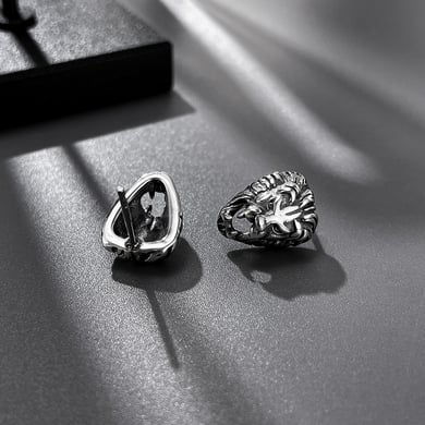 1 Pair Rock Snake Stainless Steel Men's Earrings h5 Picture3