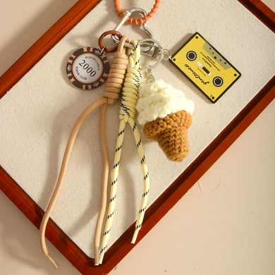 Creative Crochet Cute Ice Cream Women's Bag Charms h5 Picture3