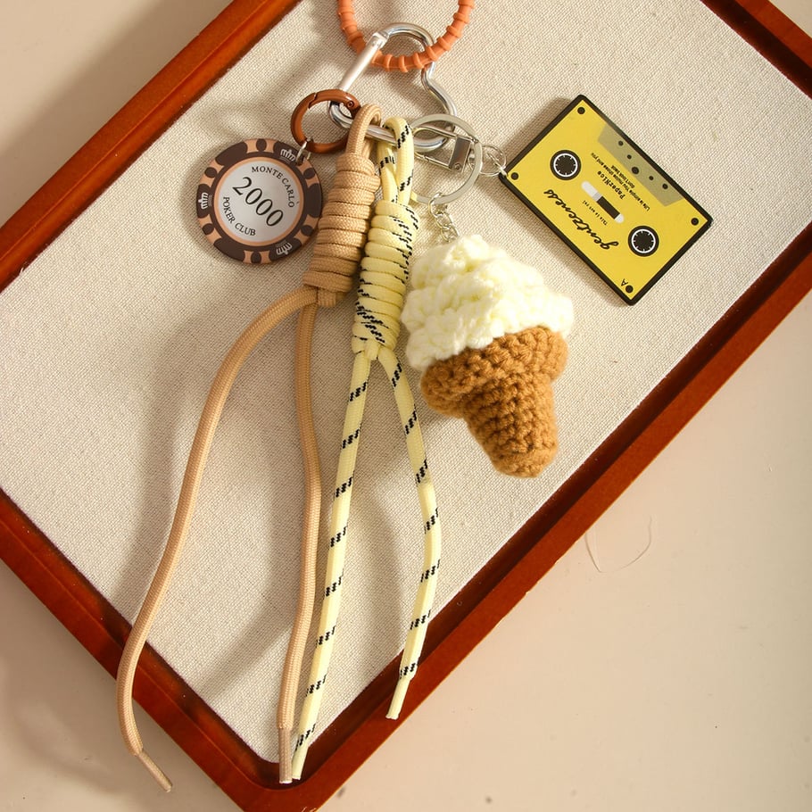 Creative Crochet Cute Ice Cream Women's Bag Charms Picture3