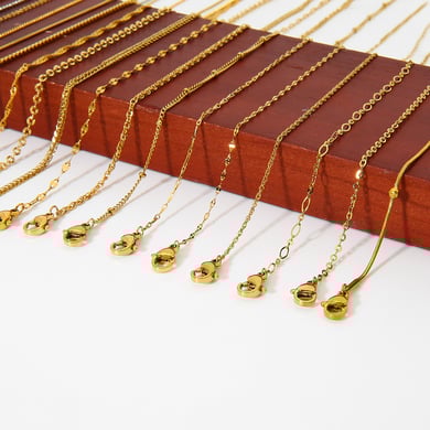 Einfache, vielseitige DIY-Kette aus goldfarbenem Edelstahl h5 Bild3