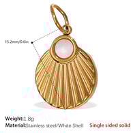 PJ301WEG White Shell Solid Gold Pendant Picture7