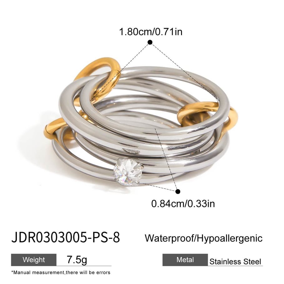 Simple Annular Stainless Steel Gold Color  Minimalist Rings Picture2