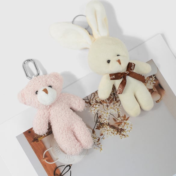1 Piece Cute Plush Mini Doll Bear Bunny Bag Charms