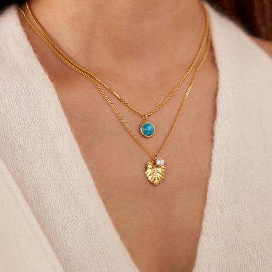 1 Piece Vintage Series Daily Leaf Shape Stainless Steel Gold Color Women's Layered Necklaces h5 Picture4