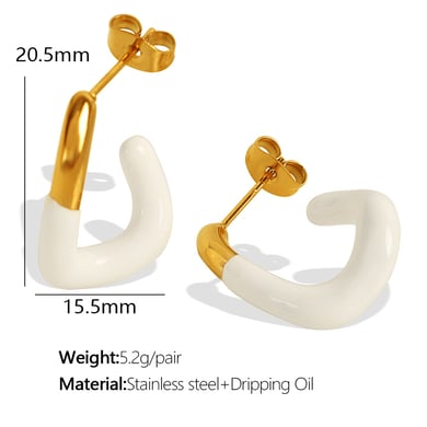 Colorful Stainless Steel Hoop Earrings h5 