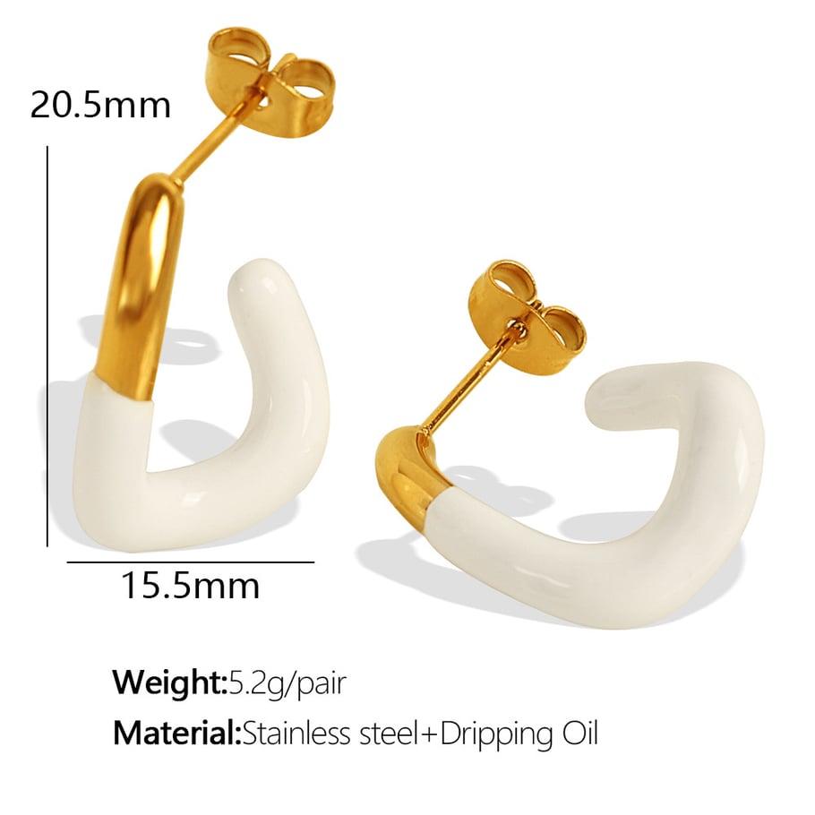 Colorful Stainless Steel Hoop Earrings 
