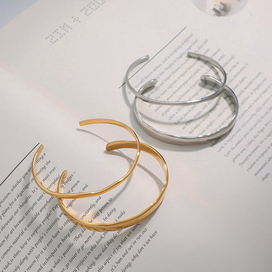 1 Piece Simple Solid Color Stainless Steel Women's Bangles Picture6