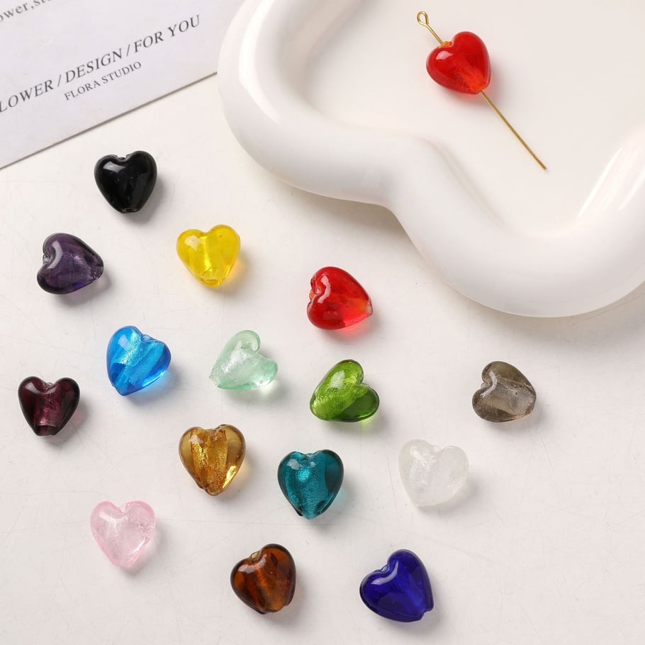 1 Piece Elegant Heart Glass DIY Jewelry Beads Picture4