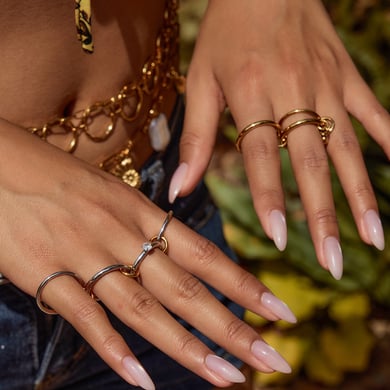 Simple Annular Stainless Steel Gold Color  Minimalist Rings h5 Picture3