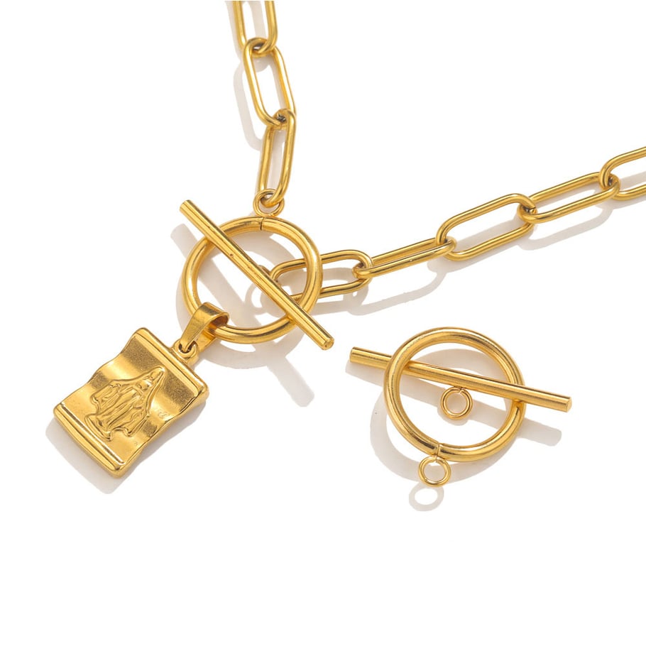 1 Piece DIY O&T Shape Clasp Stainless Steel Gold Color Women's Pendants Picture4
