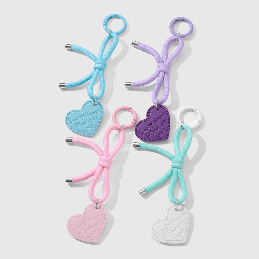 Leather Heart & Bow Knot Women's Bag Charms Picture3