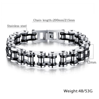 Classic Locomotive Chain Stainless Steel Men's Bracelets h5 Picture8