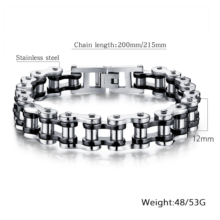 Classic Locomotive Chain Stainless Steel Men's Bracelets Picture8