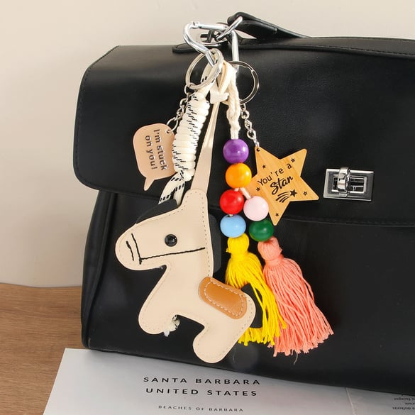 1 stuk Simple Series Dagelijkse leren damestascharms met dierenmotief