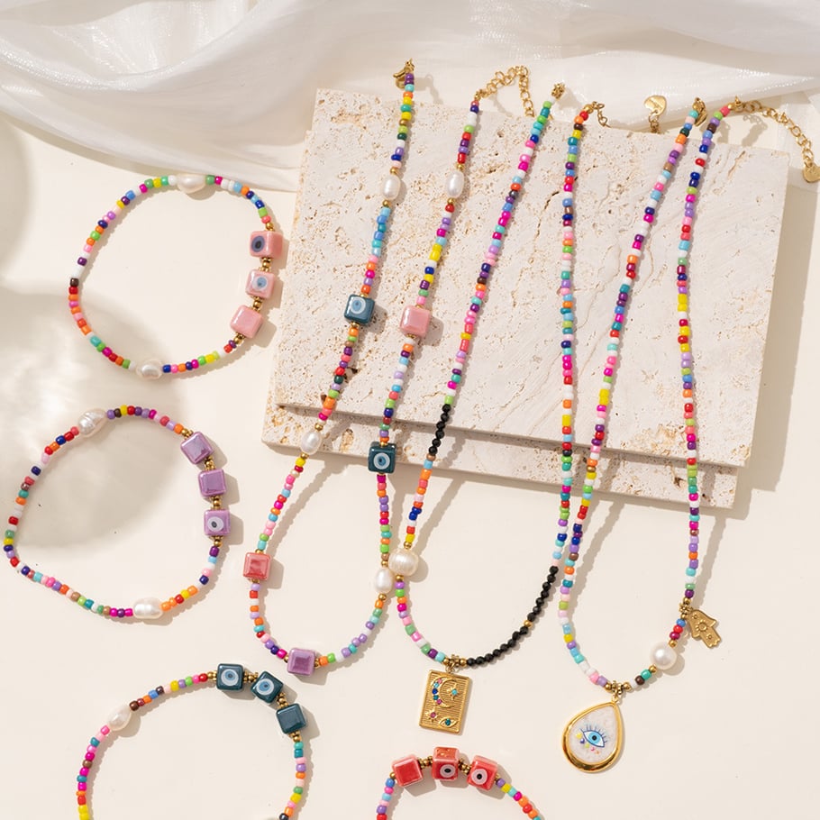 Colorful Romantic Series Beads Natural Stone Women's Beaded Necklaces Picture3