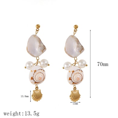 Ins Style Oceanic Stainless Steel Gold Color Earring Sets h5 