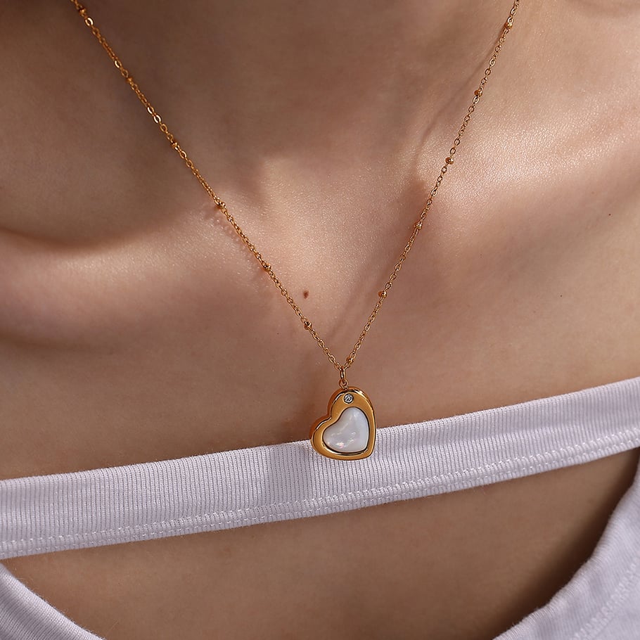 Daily Heart Stainless Steel Gold Color Pendant Necklaces Picture6