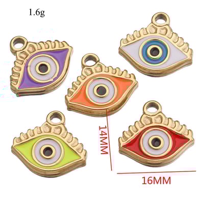 1 Piece Colorful Series Classic Eye Shape Stainless Steel Women's Pendants h5 Picture3