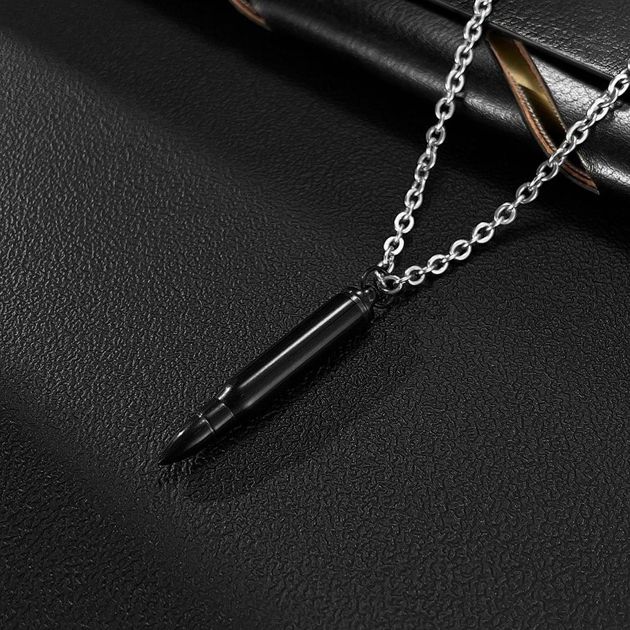 1 Piece Sleek Bullet Stainless Steel Men's Necklaces Picture6