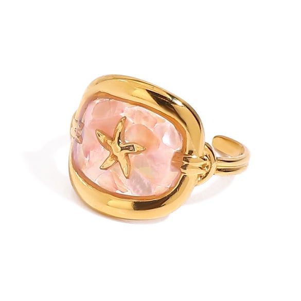 Oceanic roestvrijstalen statement ringen in goudkleur 2