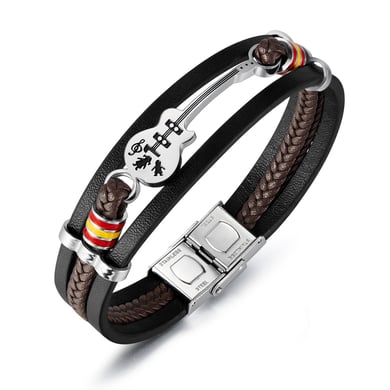 Guitar Pandant Leather Men's Bracelets h5 